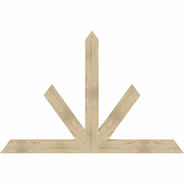 Ekena Millwork Saratoga Rough Sawn Timber Gable Bracket, Douglas Fir, 84"W x 56"H x 4"D x 6"F, 16/12 Pitch GBW084X56X0406SAR00RDF - main